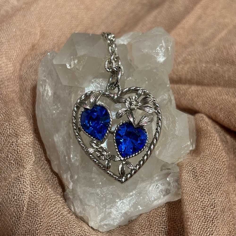 Blue heart necklace